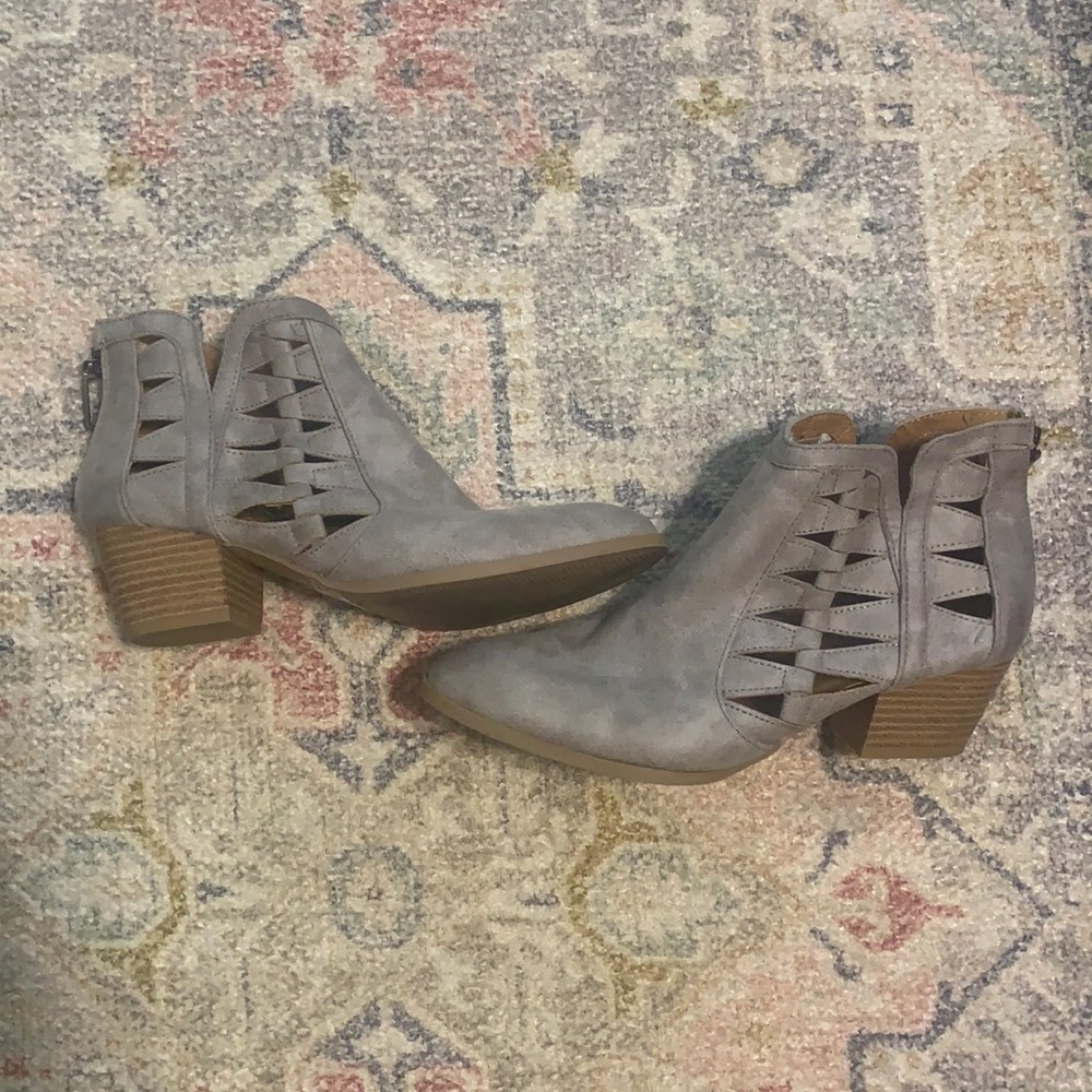 Grey suede size 6 1/2 booties